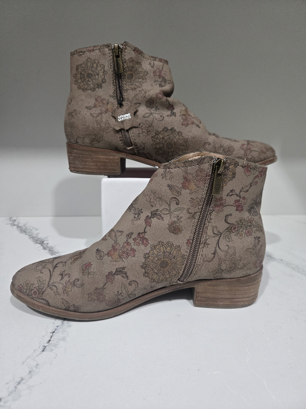 American Rag Jolene Floral Leather Toe Ankle Boot Sz 8 Whimsigoth Cottagecore